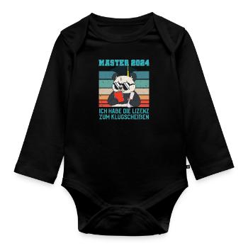 Masterabschluss Master 2024 Lizenz zum - Baby Bio-Langarm-Body - Schwarz - Vorne