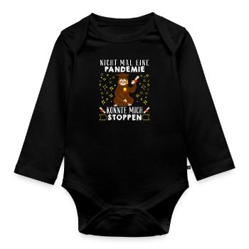Masterarbeit Nicht mal eine Pandemie Stoppt Mich - Baby Bio-Langarm-Body - Schwarz - Vorne