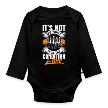Bowlingkugel Hobby Spieler - Baby Bio-Langarm-Body - Schwarz - Vorne