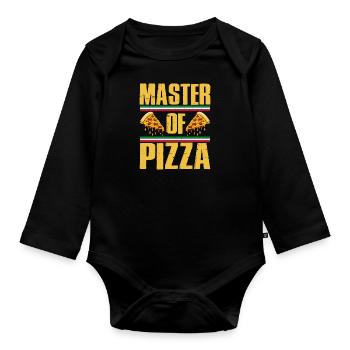 Four à pizza Maître de la pâte à pizza Pizzaïolo - Body Bébé bio manches longues - noir - Devant