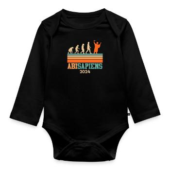 Abiturienten ABISAPIENS Abi 2024 Abschluss - Baby Bio-Langarm-Body - Schwarz - Vorne