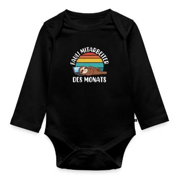 Kollegen Faulster Mitarbeiter des Monats - Baby Bio-Langarm-Body - Schwarz - Vorne