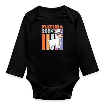 Matura 2024 Maturantin Lama Maturantinnen - Body Bébé bio manches longues - noir - Devant
