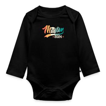 Master 2024 Masterabschluss Bestanden - Baby Bio-Langarm-Body - Schwarz - Vorne