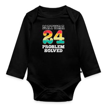 Matura 2024 PROBLÈME RÉSOLU Certificat de fin d’études - Body Bébé bio manches longues - noir - Devant