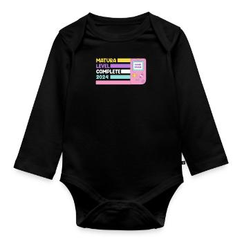MATURA Level Complete 2024 Maturantin Funny - Organic Longsleeve Baby Bodysuit - black - Front