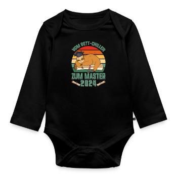 Masterabschluss Vom Bett Chiller zum Master 2024 - Baby Bio-Langarm-Body - Schwarz - Vorne