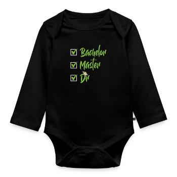 Baccalauréat Maître Dr. Doctorat Réussi - Body Bébé bio manches longues - noir - Devant