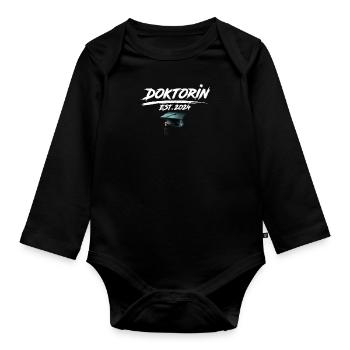 Doctor Est. 2024 Doctoral Degree Passed - Organic Longsleeve Baby Bodysuit - black - Front