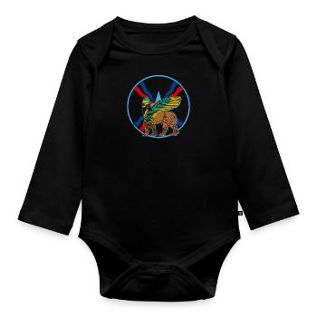 Antik Gottheit Lamassu Mythologie Babylon Sumer - Baby Bio-Langarm-Body - Schwarz - Vorne