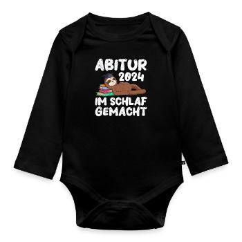 Abi 2024 remise des diplômes du lycée dans le sommeil amcht paresseux drôle - Body Bébé bio manches longues - noir - Devant