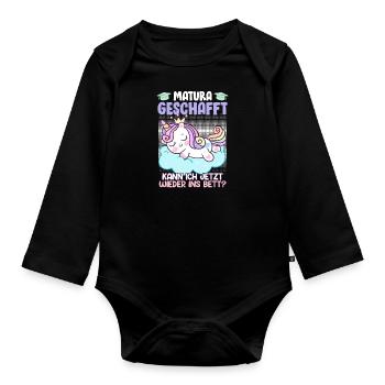 Je peux retourner me coucher - Body Bébé bio manches longues - noir - Devant
