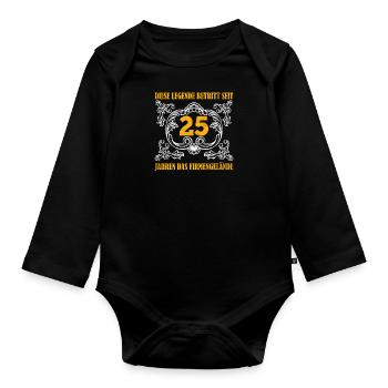 Colleague Legend Has been entering the site for 25 years - Organic Longsleeve Baby Bodysuit - black - Front
