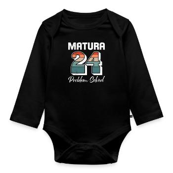 Matura 2024 PROBLÈME RÉSOLU Certificat de fin d’études - Body Bébé bio manches longues - noir - Devant