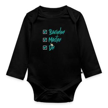 Baccalauréat Maître Dr. Doctorat Réussi - Body Bébé bio manches longues - noir - Devant