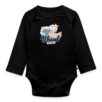 Barong Surfer Board Water Sports Indonesia - Organic Longsleeve Baby Bodysuit - black - Front