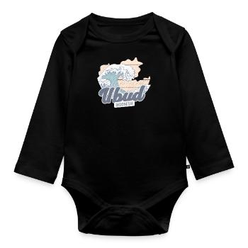 Barong Surfer Board Water Sports Indonesia - Organic Longsleeve Baby Bodysuit - black - Front