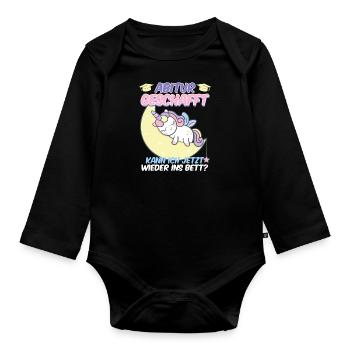 Je peux retourner me coucher - Body Bébé bio manches longues - noir - Devant