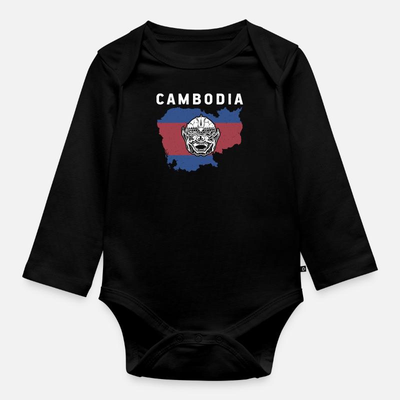 Cambodge Voyage Asie Khmer Angkor Vacances - Body Bébé bio manches longues - noir
