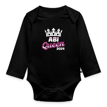 Abitur Queen Abi 2024 diplômés du secondaire drôle - Body Bébé bio manches longues - noir - Devant