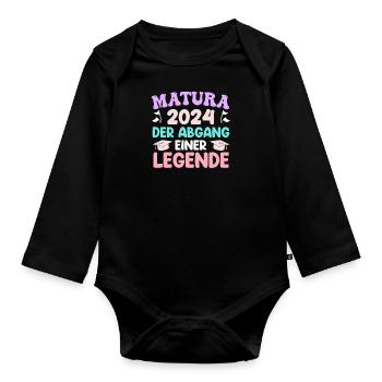 Matura 2024 The Departure of a Legend Girl - Organic Longsleeve Baby Bodysuit - black - Front