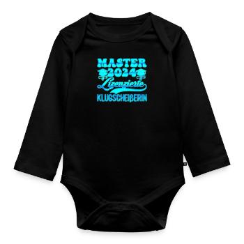 Master 2024 Licensed Smartass Degree - Organic Longsleeve Baby Bodysuit - black - Front