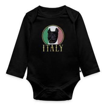 Wolf Rom Antike Mythologie Italien Geschichte - Baby Bio-Langarm-Body - Schwarz - Vorne