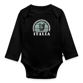 Lupa Capitolina Wolf Rom Italien Geschichte - Baby Bio-Langarm-Body - Schwarz - Vorne