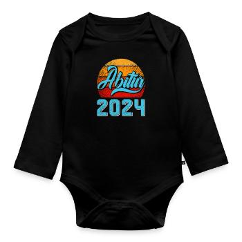 Abitur 2024 Abschluss Abiturient Abi Abiturienten - Baby Bio-Langarm-Body - Schwarz - Vorne