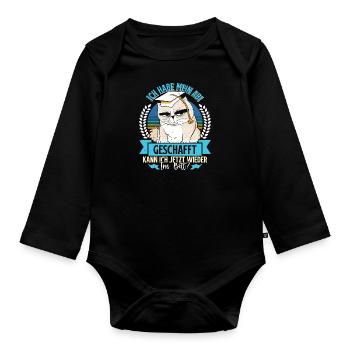 Abiturient Habe Mein Abi Geschafft Abschluss - Baby Bio-Langarm-Body - Schwarz - Vorne