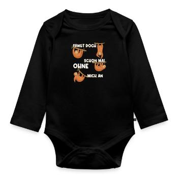 Fauler Kollege Fangt doch Schon mal Ohne Mich an - Baby Bio-Langarm-Body - Schwarz - Vorne