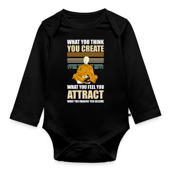 Yoga Healing Spiritual Spirit - Organic Longsleeve Baby Bodysuit - black - Front