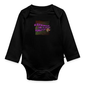 Glückwunsch zur Flucht Verräter Lustiges - Baby Bio-Langarm-Body - Schwarz - Vorne