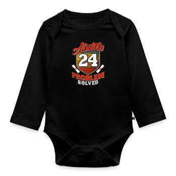 Abitur 2024 Problem Solved Abiturienten Lustiges - Baby Bio-Langarm-Body - Schwarz - Vorne