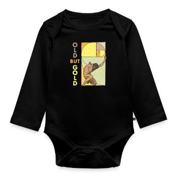 Geometrie Goldener Schnitt Fibonacci Spirale - Baby Bio-Langarm-Body - Schwarz - Vorne