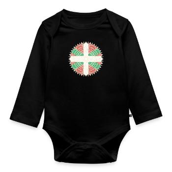 Spanien Euskal Herria Herkunft Basken Urlaub - Baby Bio-Langarm-Body - Schwarz - Vorne