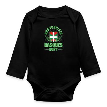 Euzkadi Sprache Euskal Herria Basken Spanien - Baby Bio-Langarm-Body - Schwarz - Vorne