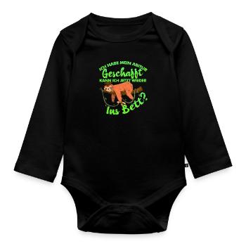 Abitur Geschafft Kann ich wieder ins Bett Lustige - Baby Bio-Langarm-Body - Schwarz - Vorne