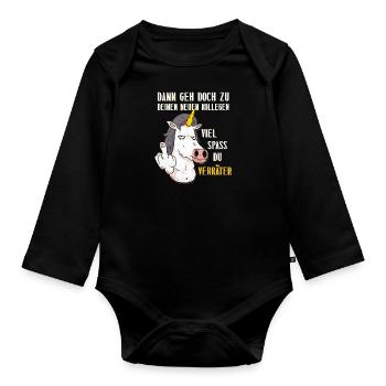 Kollege Dann Geh doch zu deinen Neuen Kollegen - Baby Bio-Langarm-Body - Schwarz - Vorne