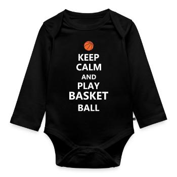 Basket-ball - Body Bébé bio manches longues - noir - Devant