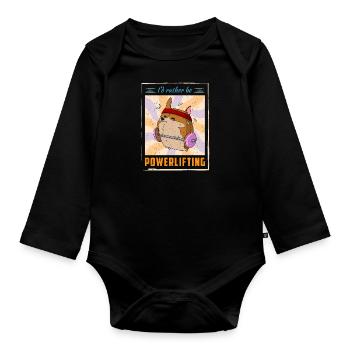 Hund Muskeln Training Powerlifting kreuzheben - Baby Bio-Langarm-Body - Schwarz - Vorne