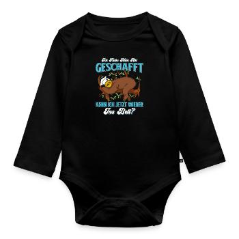 Abiturient Habe Mein Abi Geschafft Abschluss - Baby Bio-Langarm-Body - Schwarz - Vorne