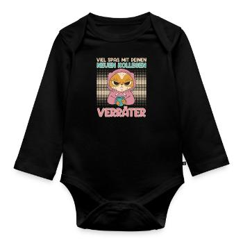 Mitarbeiter Viel Spaß mit deinen Neuen Kollegen - Baby Bio-Langarm-Body - Schwarz - Vorne