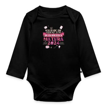 Maturantin Die Lizenz zum Besserwissen Matura - Baby Bio-Langarm-Body - Schwarz - Vorne