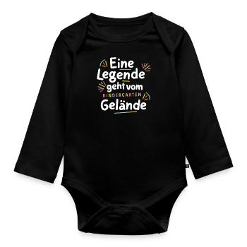 Kita Absolvent Abschied Schulkind Einschulung Gesc - Baby Bio-Langarm-Body - Schwarz - Vorne