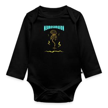 Neurologie Gehirn Neurologe Neuron Medizin - Baby Bio-Langarm-Body - Schwarz - Vorne