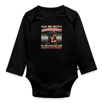 Rottie BIN NICHT ABGEDREHT BEVORZUG ROTTIFIZIERT - Baby Bio-Langarm-Body - Schwarz - Vorne