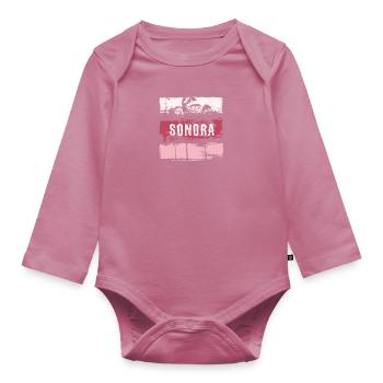 Sonora Mexiko Urlaub Souvenir Abstrakt Künstlerisch - Baby Bio-Langarm-Body - Mauve - Vorne