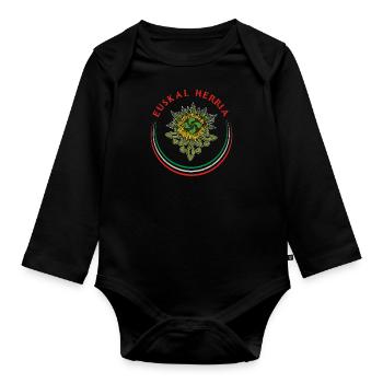 Euskal Herria Basken Region Frankreich Basco - Baby Bio-Langarm-Body - Schwarz - Vorne