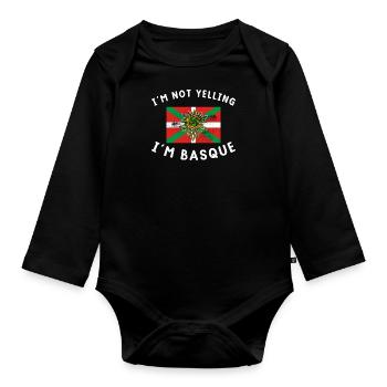 Euskal Herria Spanien National Baskenland - Baby Bio-Langarm-Body - Schwarz - Vorne